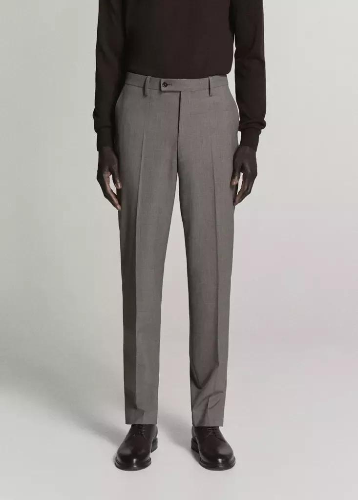 Brown Milan Slim-Fit Suit Trousers, Brown, medium