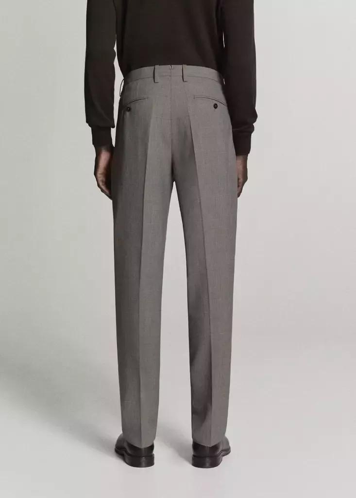 Brown Milan Slim-Fit Suit Trousers, Brown, medium
