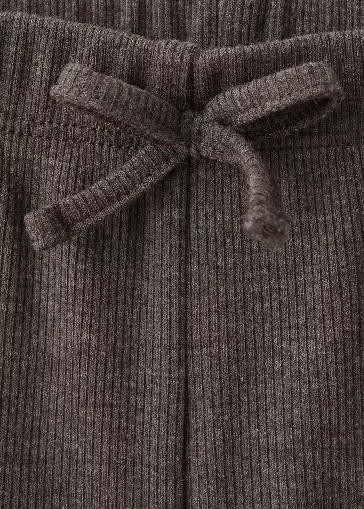 Brown Knitted Trousers With Scalloped Detailing, Dark Brown, large image number 2