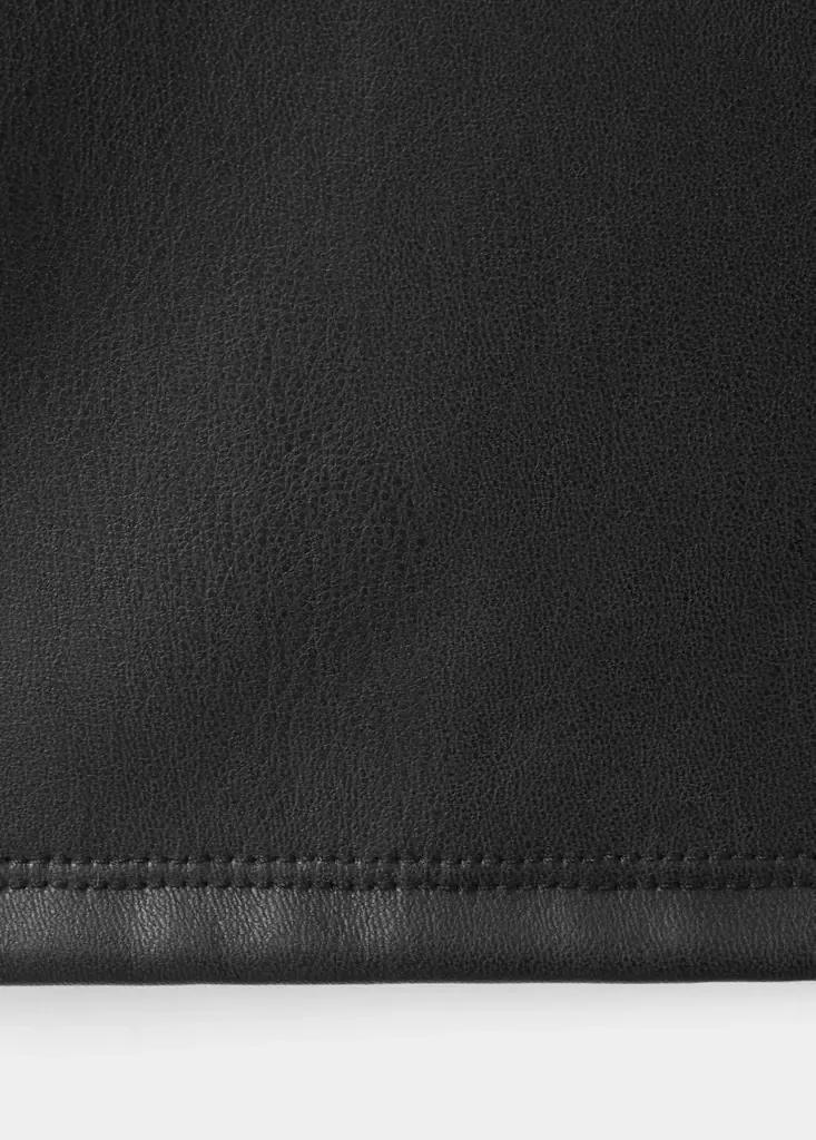 Black Flared Faux Leather Leggings, Black, large image number 3