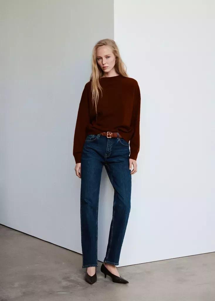 Red Oversized Round-Neck Sweater, Rust - Copper, large image number 0