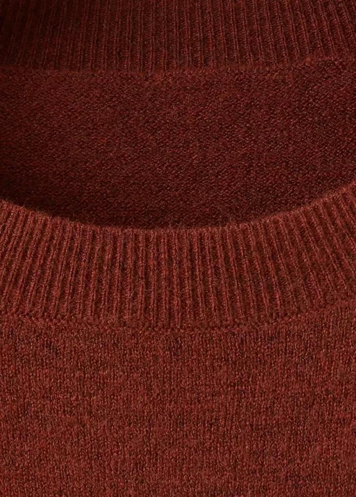 Red Oversized Round-Neck Sweater, Rust - Copper, large image number 6