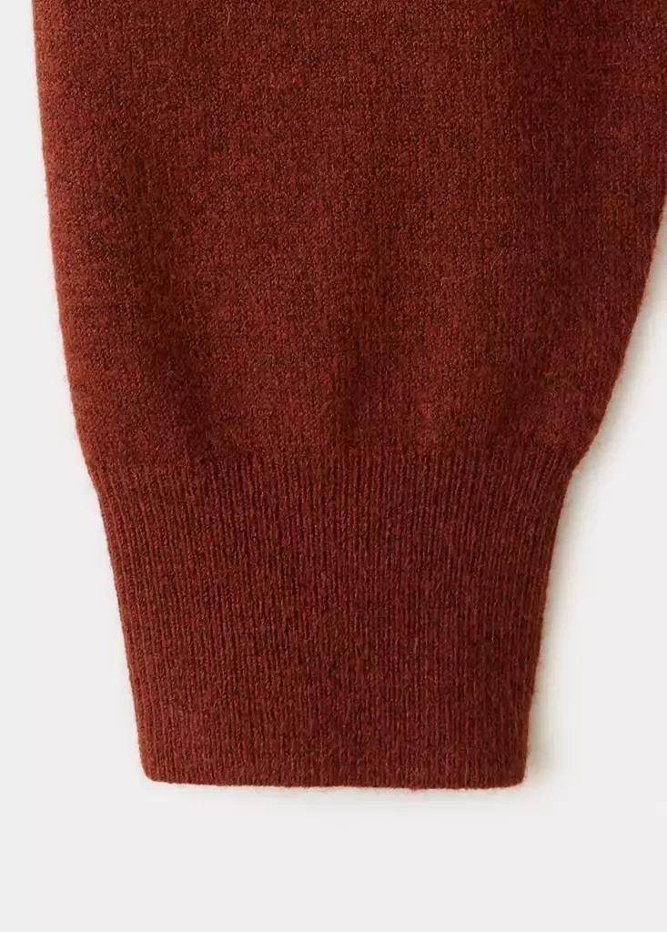 Red Oversized Round-Neck Sweater, Rust - Copper, large image number 7