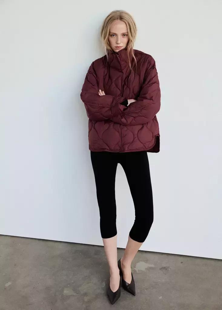 Red Padded Anorak With Removable Scarf, Dark Red, large image number 4