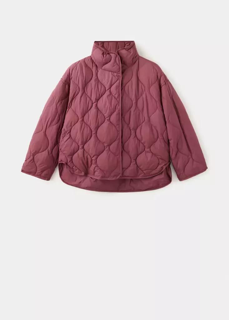 Red Padded Anorak With Removable Scarf, Dark Red, large image number 5