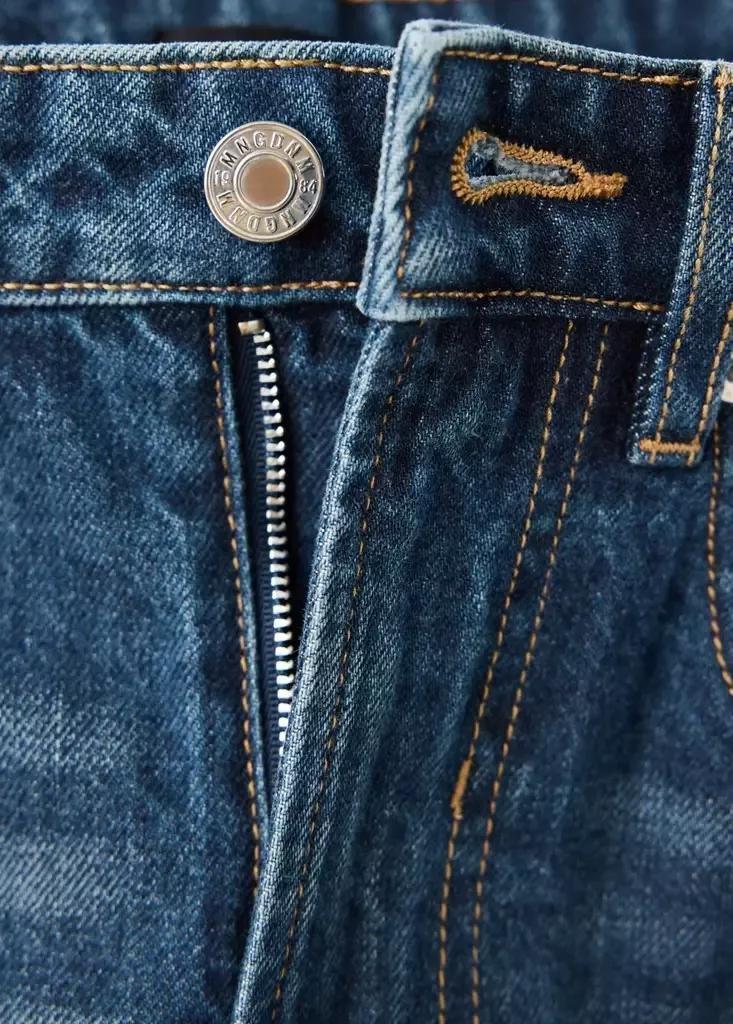 Navy High Waist Straight Jeans, Open Blue, large image number 5