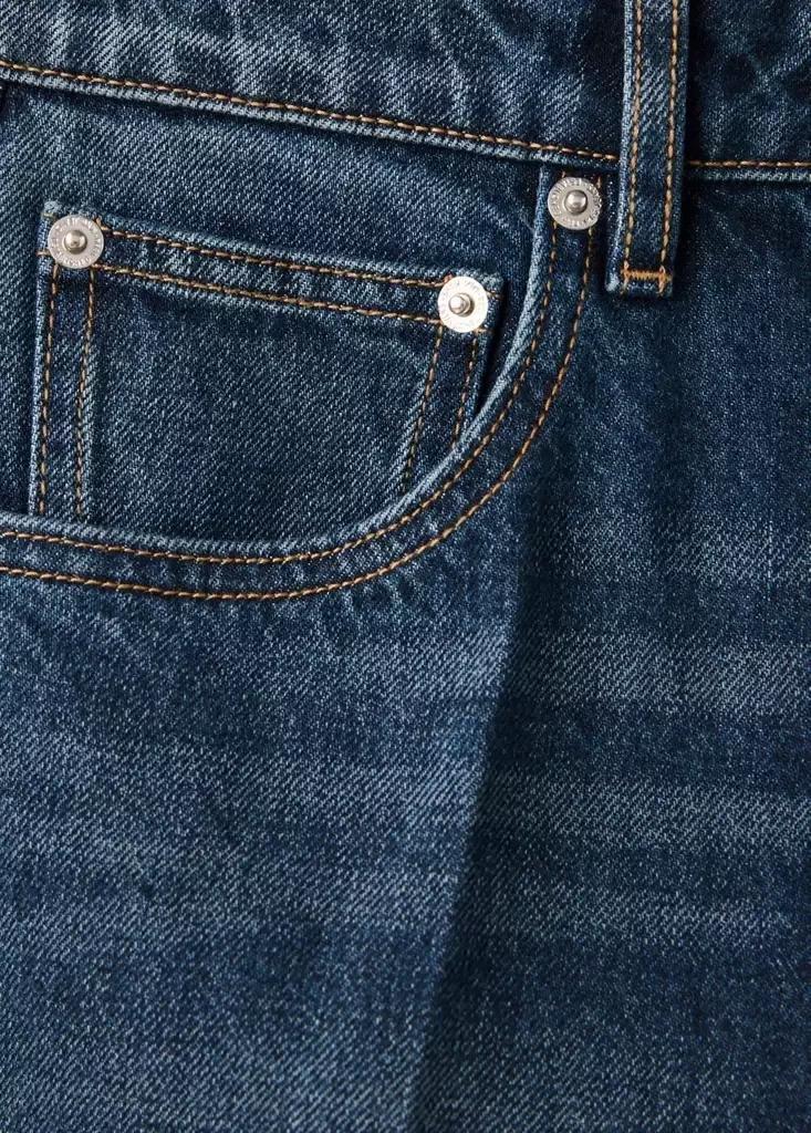 Navy High Waist Straight Jeans, Open Blue, large image number 6