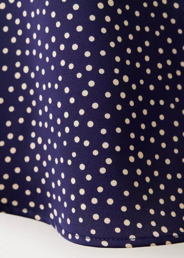 Blue Polka-Dot Satin-Finish Shirt, Dark Blue, large image number 5