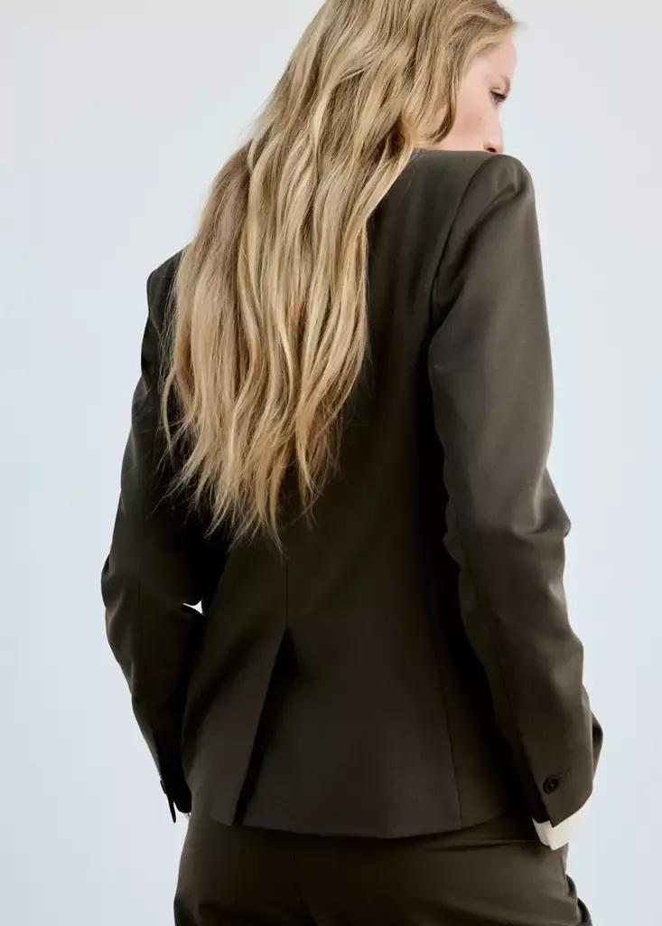Green Fitted Suit Blazer, , medium
