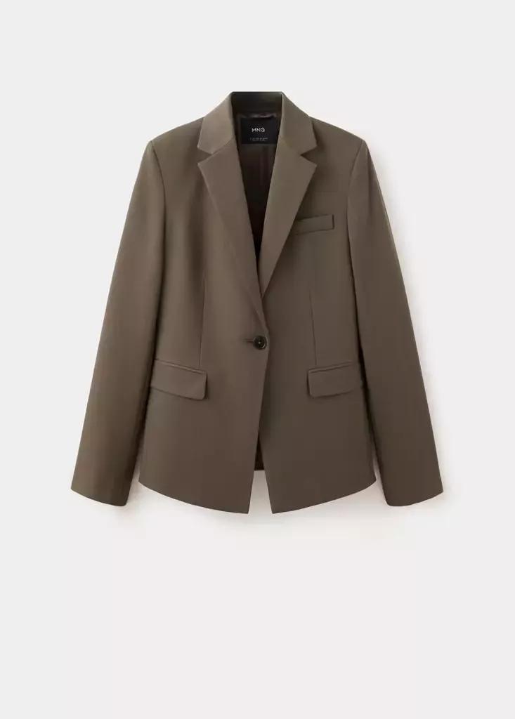Green Fitted Suit Blazer, , large image number 4