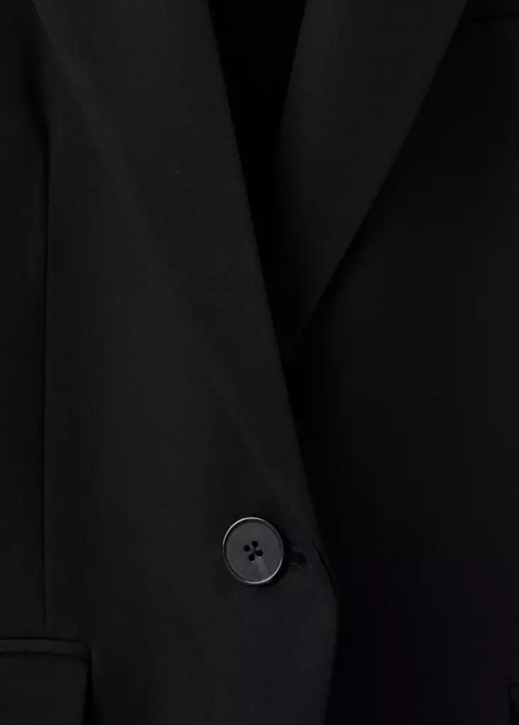 Black Fitted Suit Blazer, Black, large image number 5