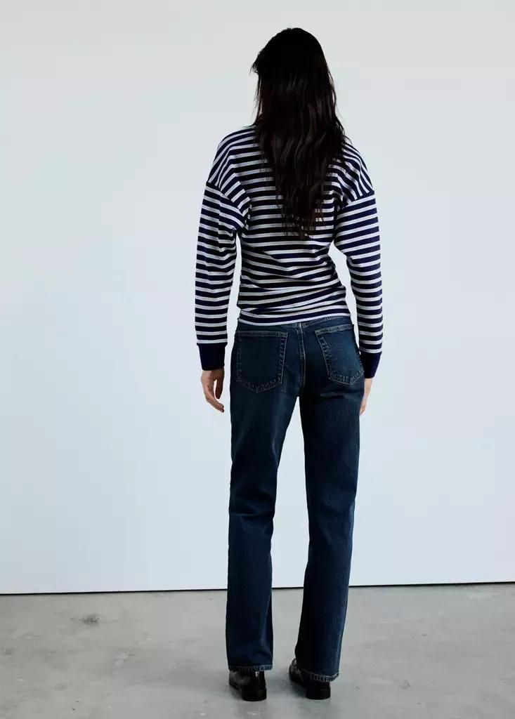 Blue Striped Polo-Neck Sweater, Light-Pastel Blue, large image number 2