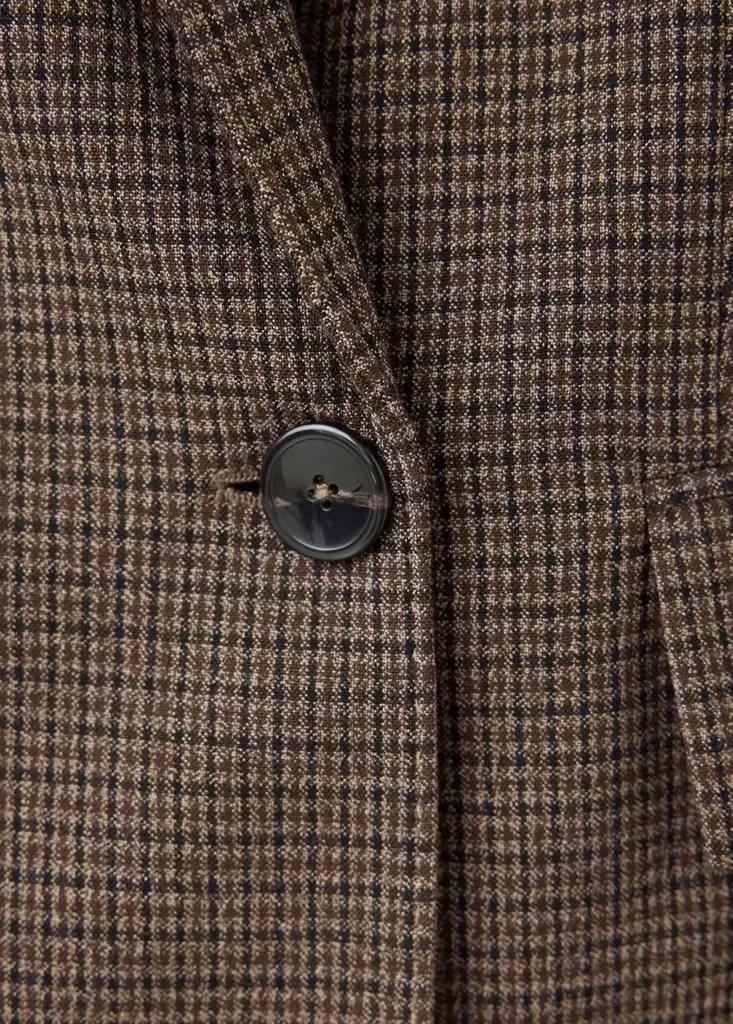 Brown Double-Breasted Suit Blazer, Dark Brown, large image number 6