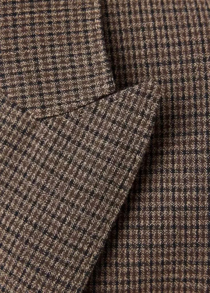 Brown Double-Breasted Suit Blazer, Dark Brown, large image number 7