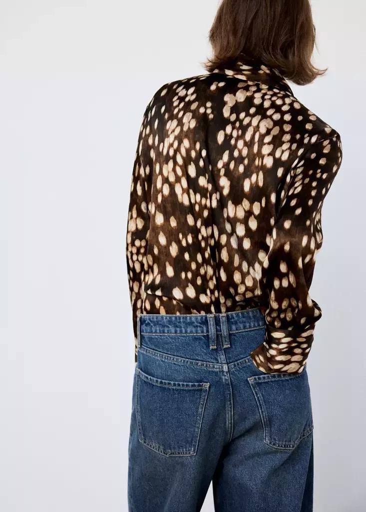 Brown Straight Bambi Shirt, Brown, medium