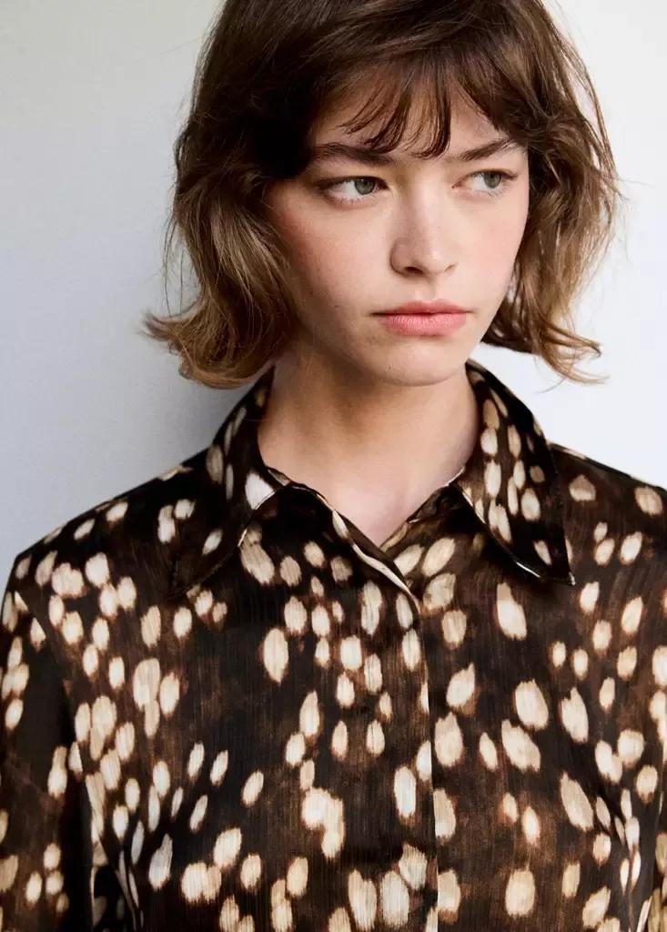 Brown Straight Bambi Shirt, Brown, large image number 3
