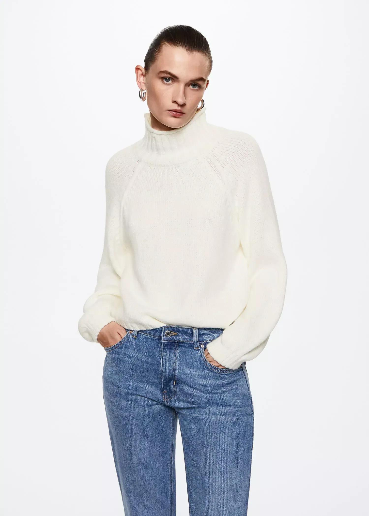 White Turtleneck Sweater, , large image number 0