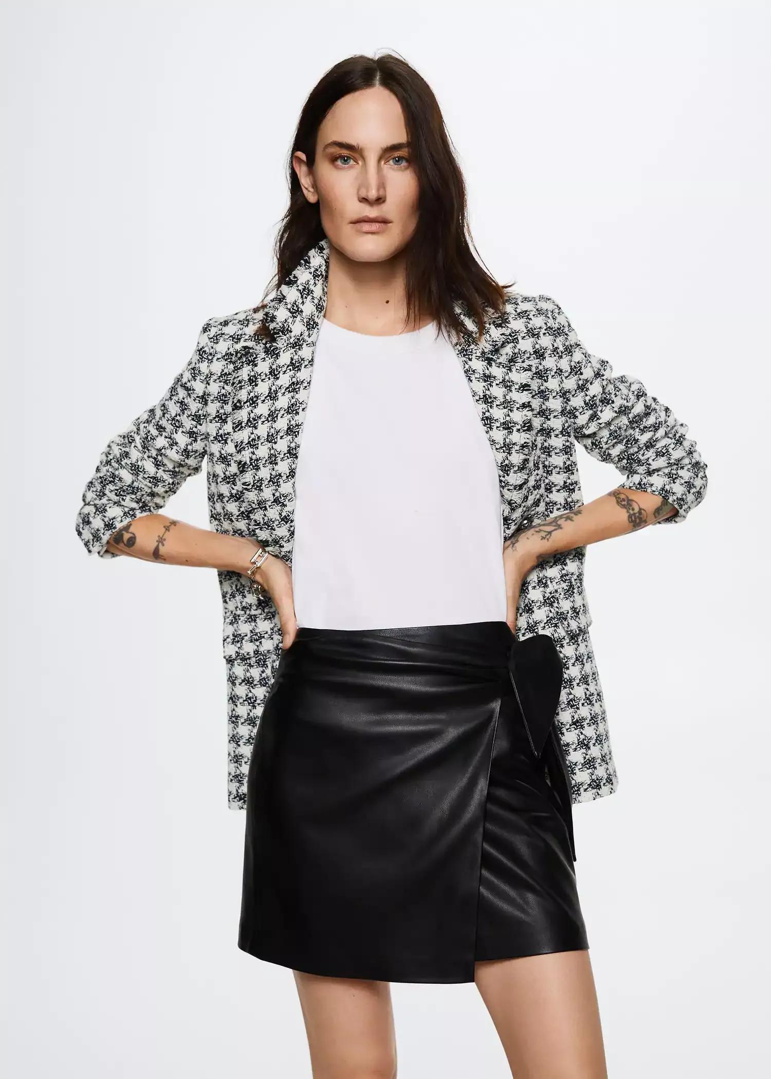 Black Buttons Tweed Blazer, , large image number 1