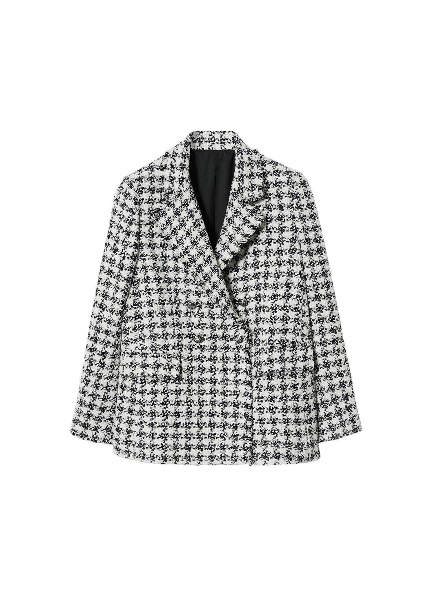Black Buttons Tweed Blazer, , large image number 3