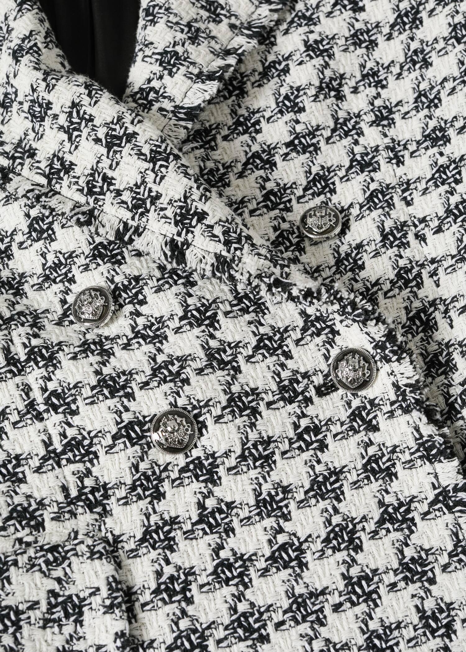 Black Buttons Tweed Blazer, , large image number 4