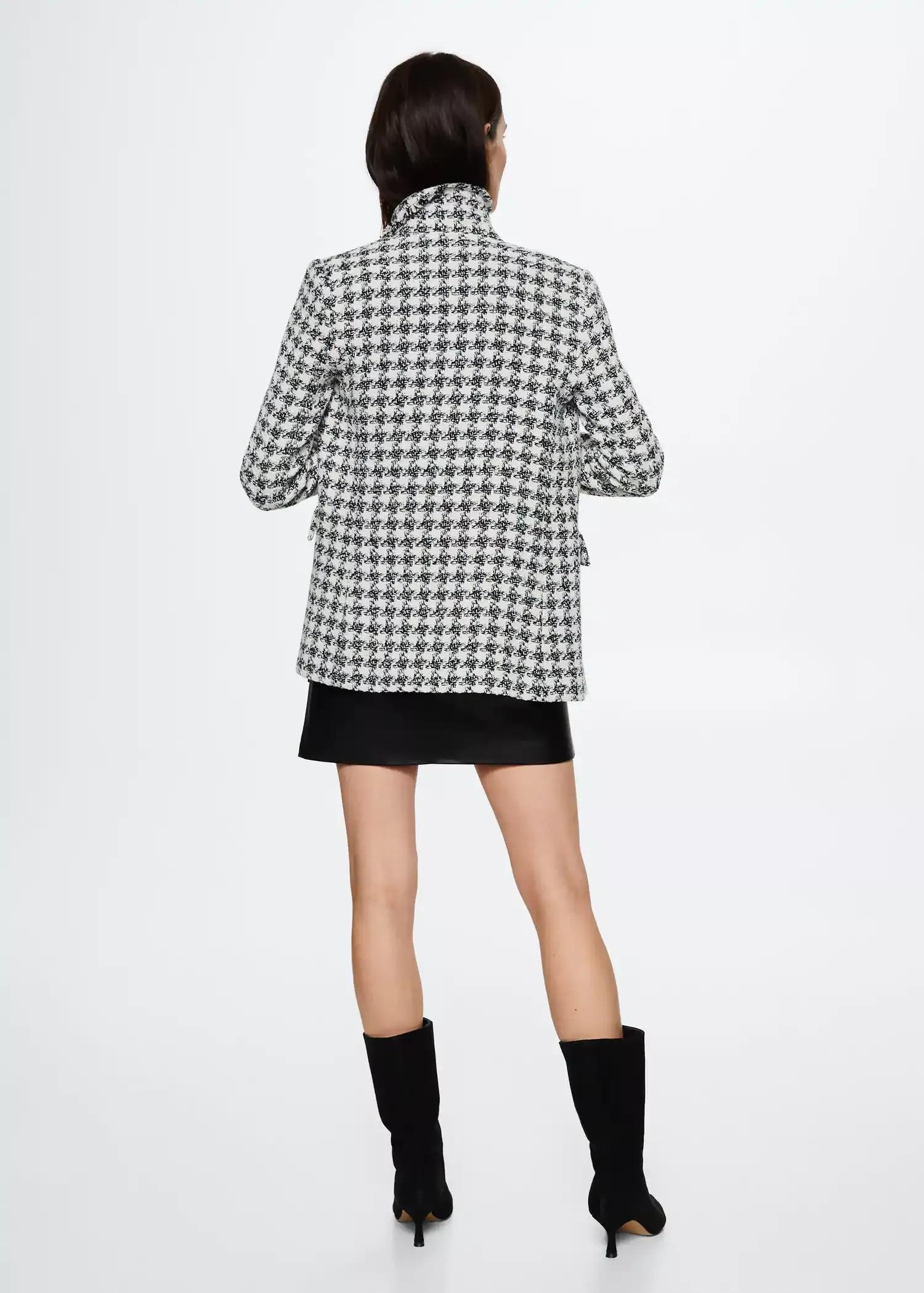 Black Buttons Tweed Blazer, , large image number 5