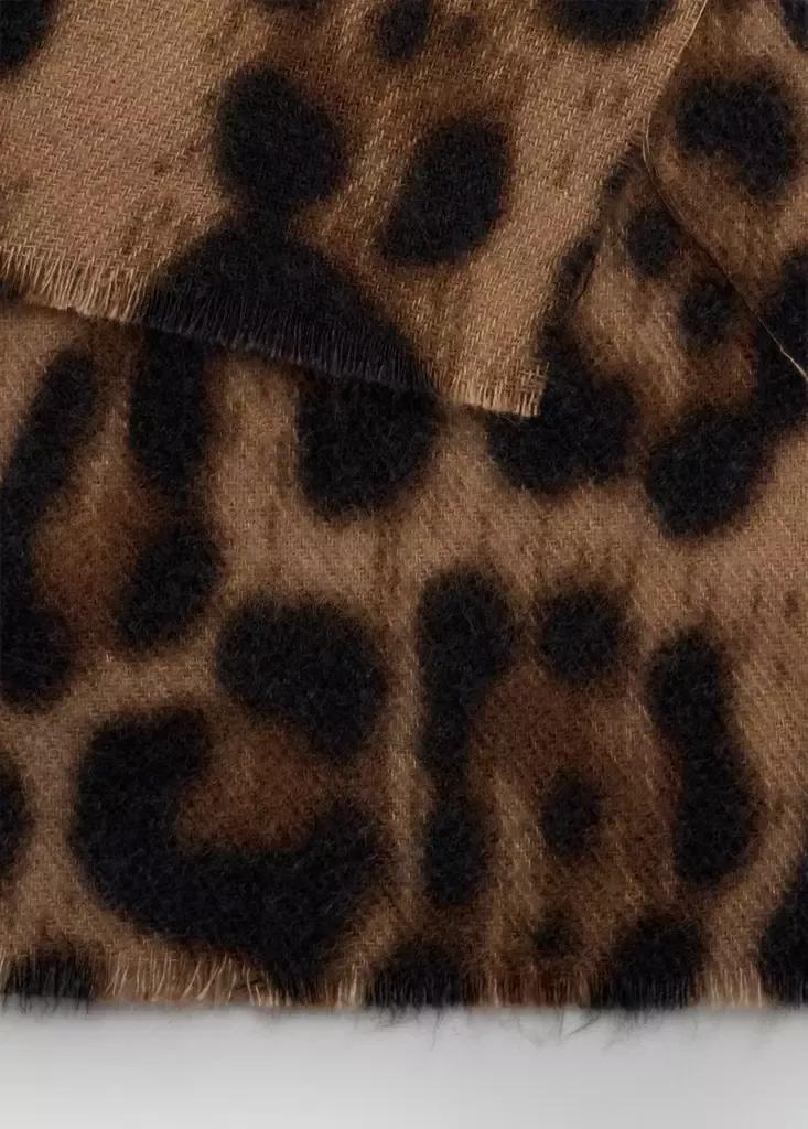 Brown Animal Print Scarf, Brown, large image number 4