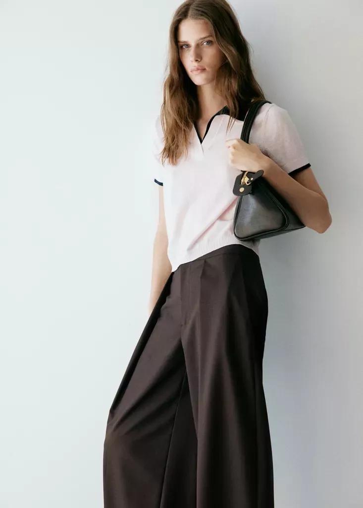 Brown Balloon Pleated Trousers, Dark Brown, medium