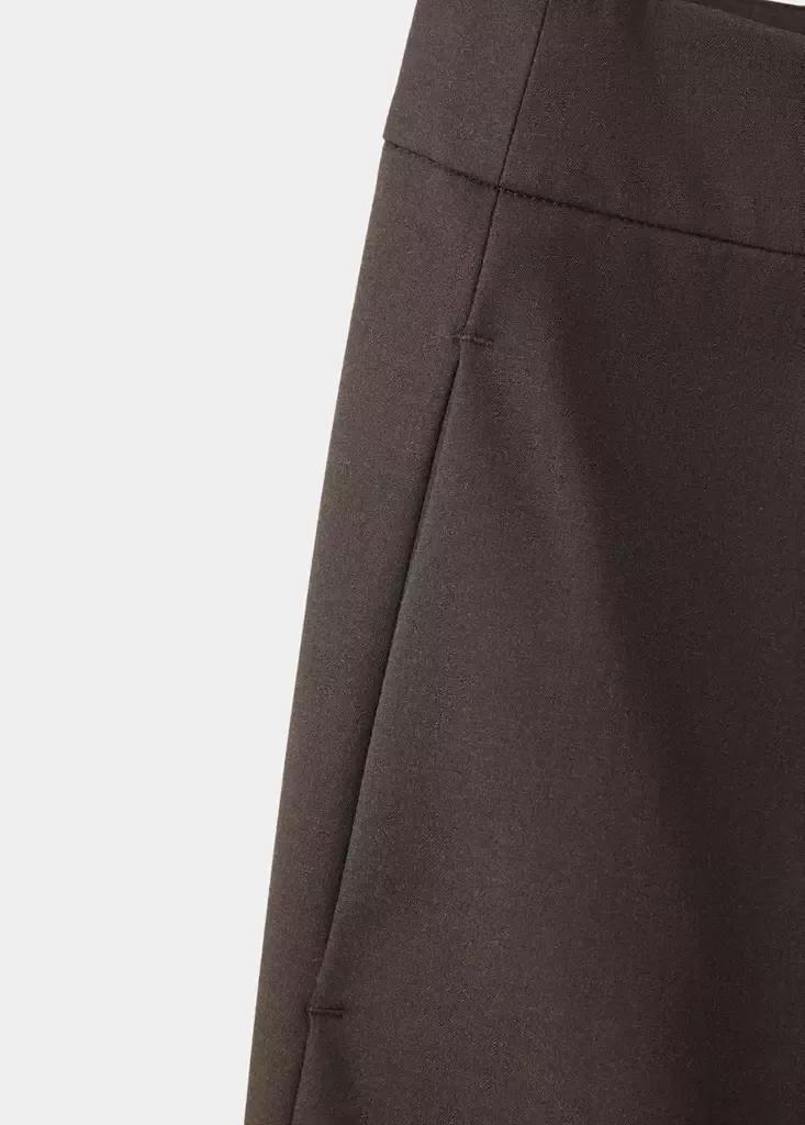 Brown Balloon Pleated Trousers, Dark Brown, large image number 7
