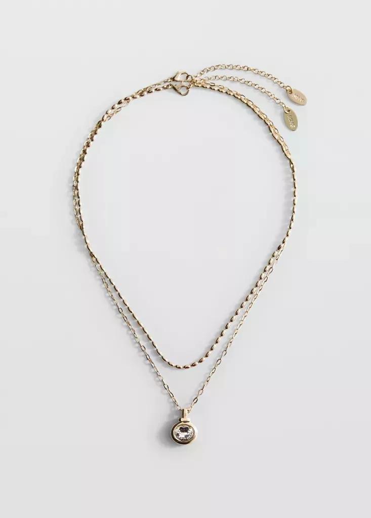 Gold Mixed Double Necklace, Gold, medium