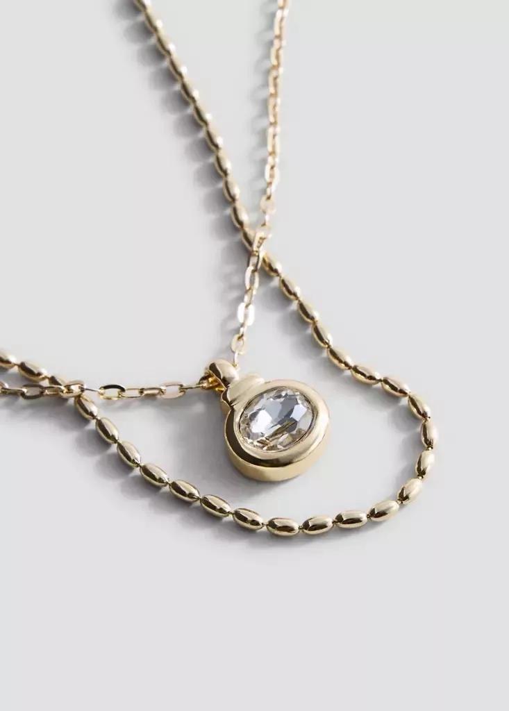 Gold Mixed Double Necklace, Gold, large image number 1