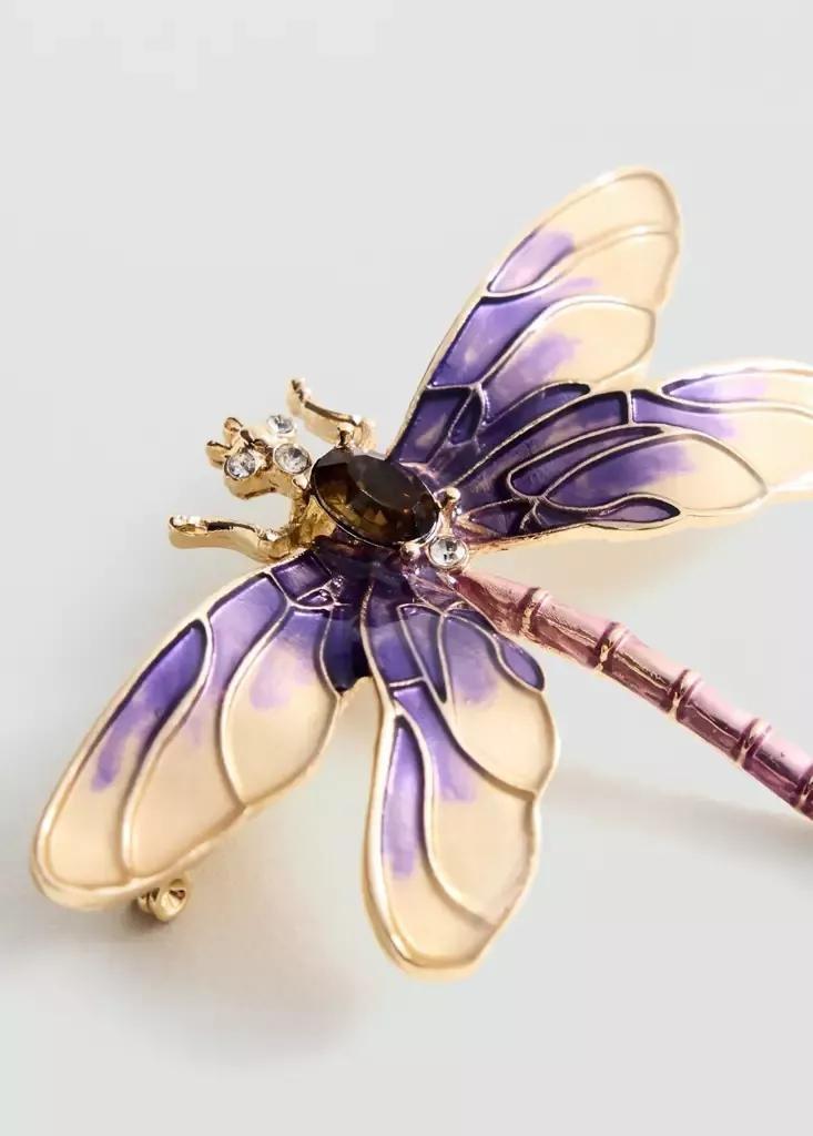 Gold Dragonfly Brooch, Gold, medium