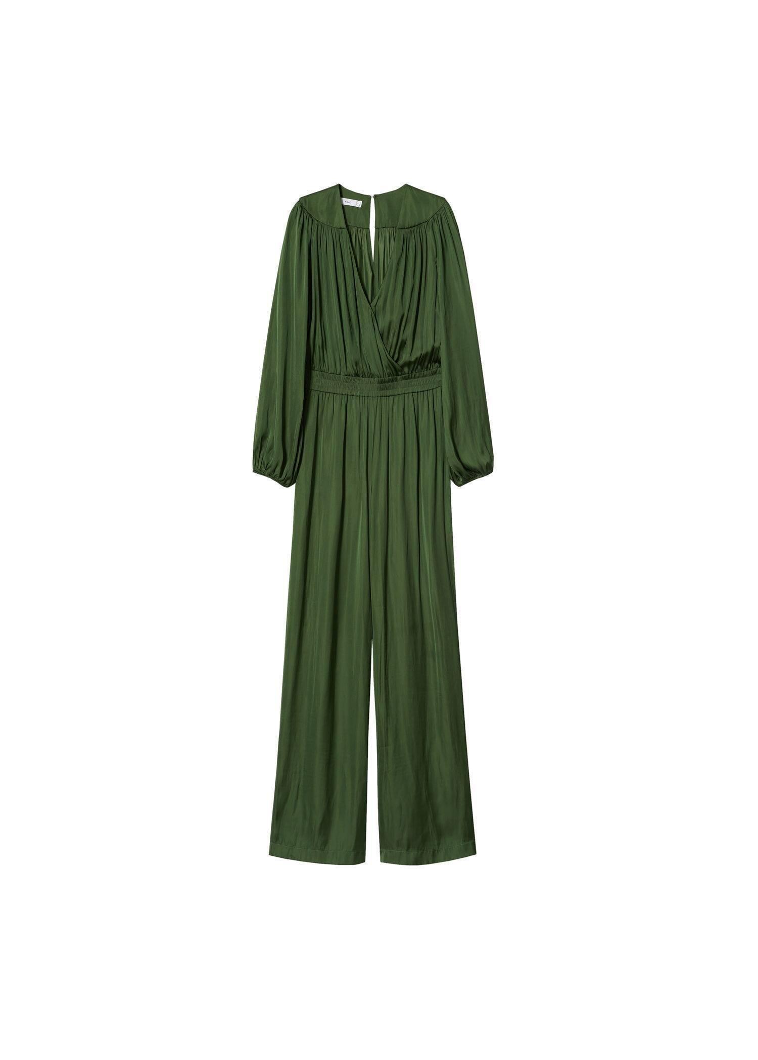 Green Long Satin Jumpsuit, , large image number 4