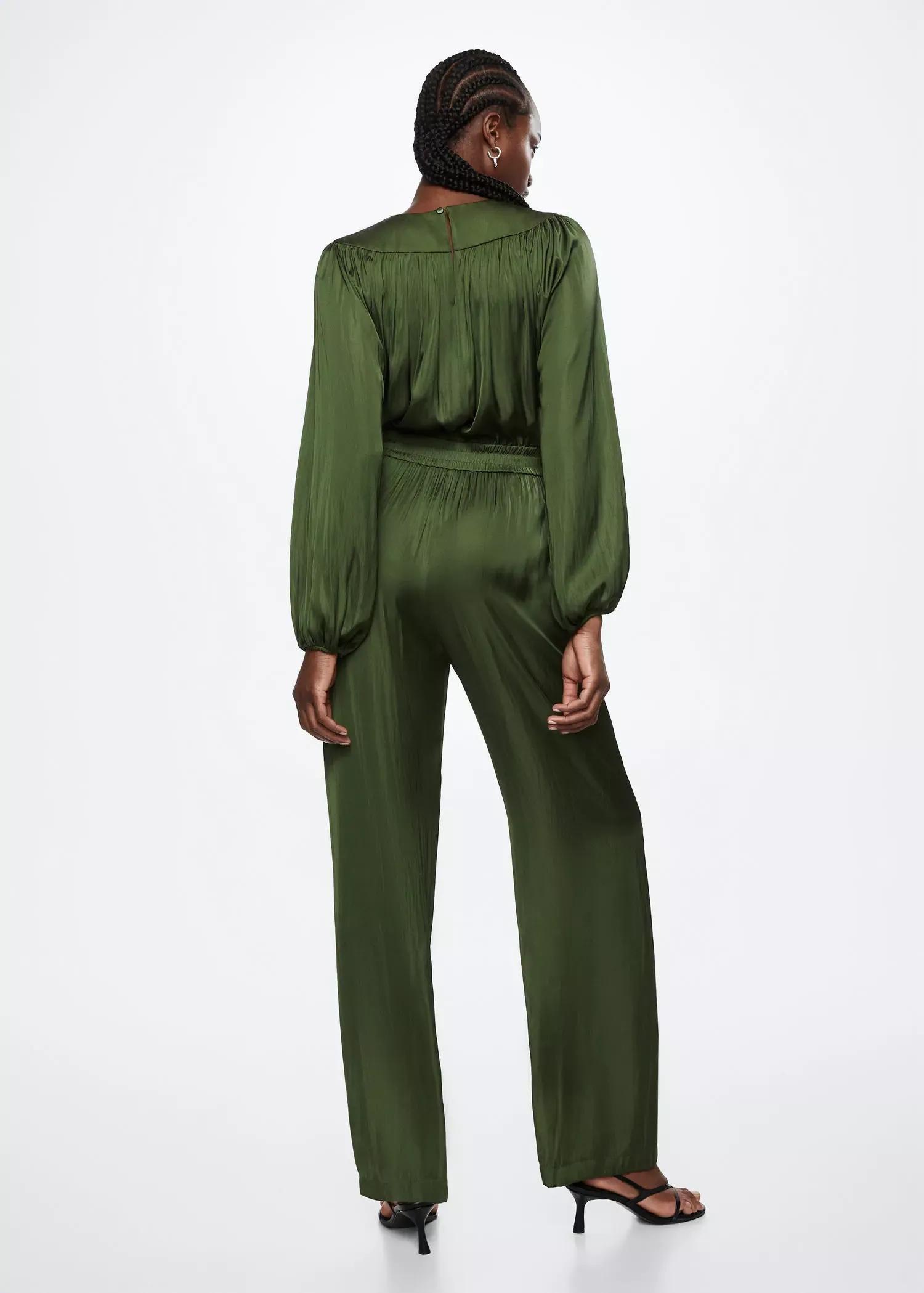 Green Long Satin Jumpsuit, , large image number 5