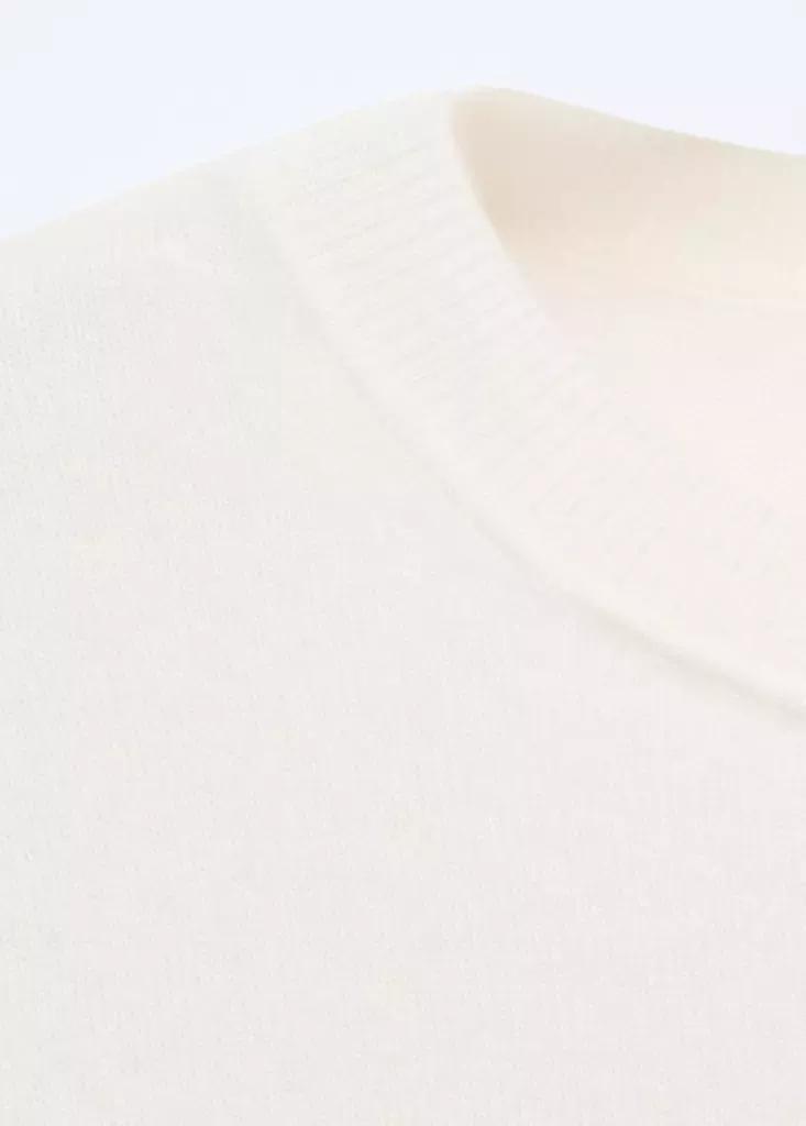 Beige Cashmere Round-Neck Sweater, Light Beige, large image number 5
