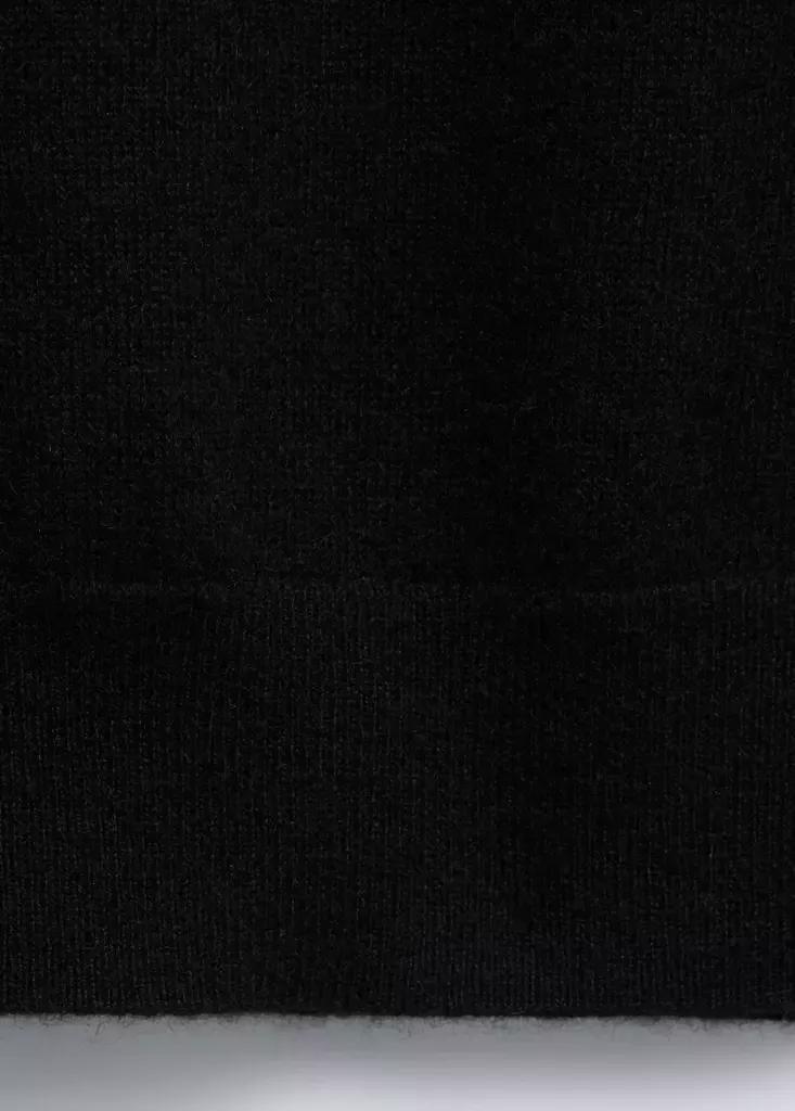 Black Cashmere Round-Neck Sweater, Black, large image number 5