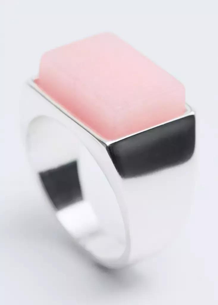 Silver Semiprecious Stone Ring, Silver, medium