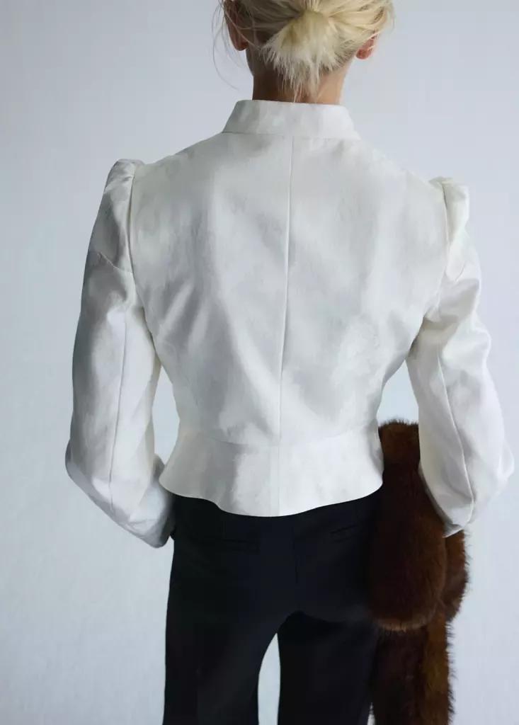 Beige Fitted Jacket, Light Beige, medium