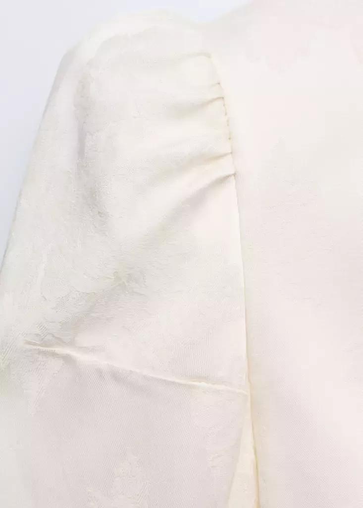 Beige Fitted Jacket, Light Beige, large image number 6
