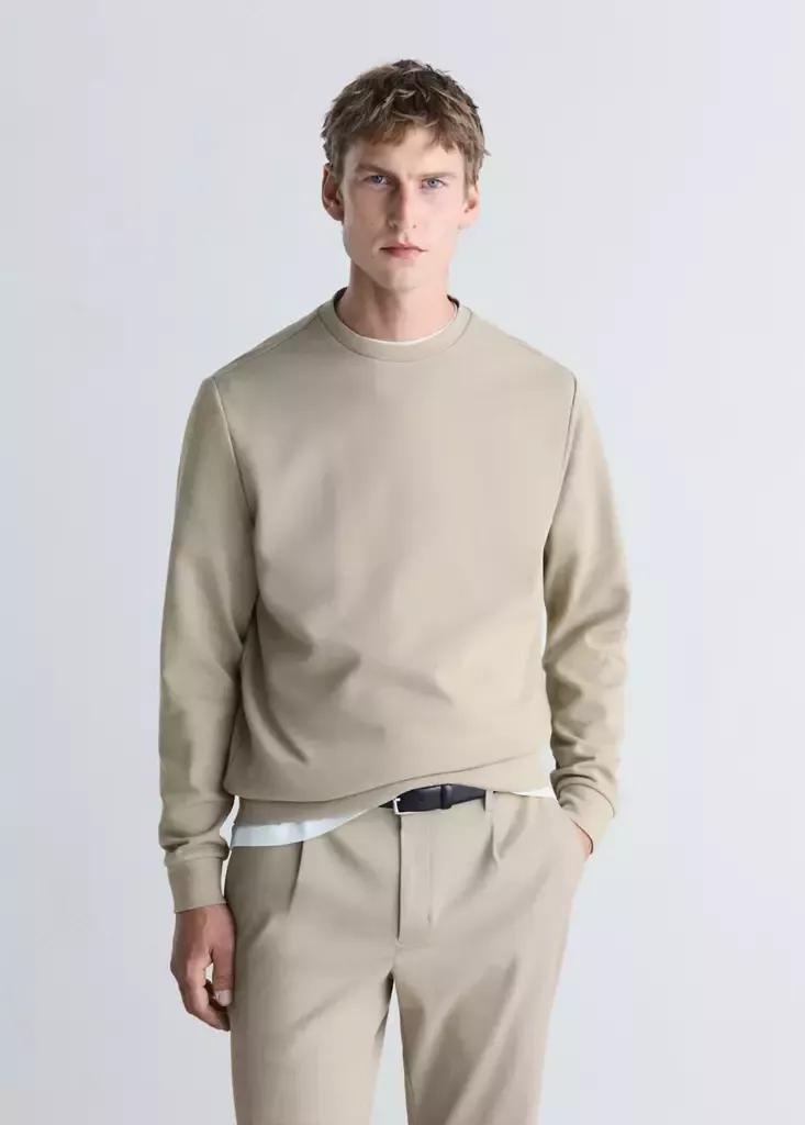 Grey Thermolite Regular Fit Sweatshirt, Light Pastel Grey, medium