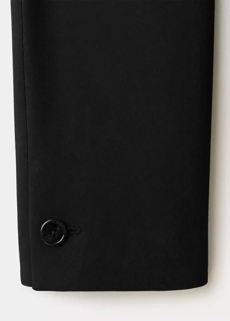 Black Straight-Cut Blazer With A Stand-Up Collar, Black, large image number 7