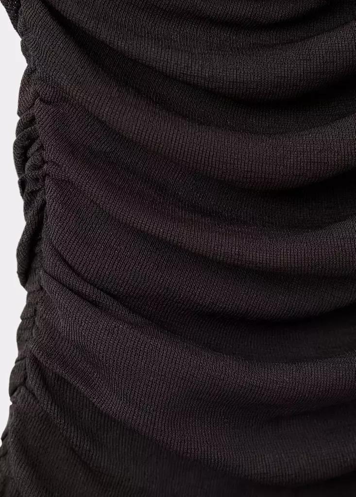 Brown Ruched Tops, Dark Brown, large image number 7