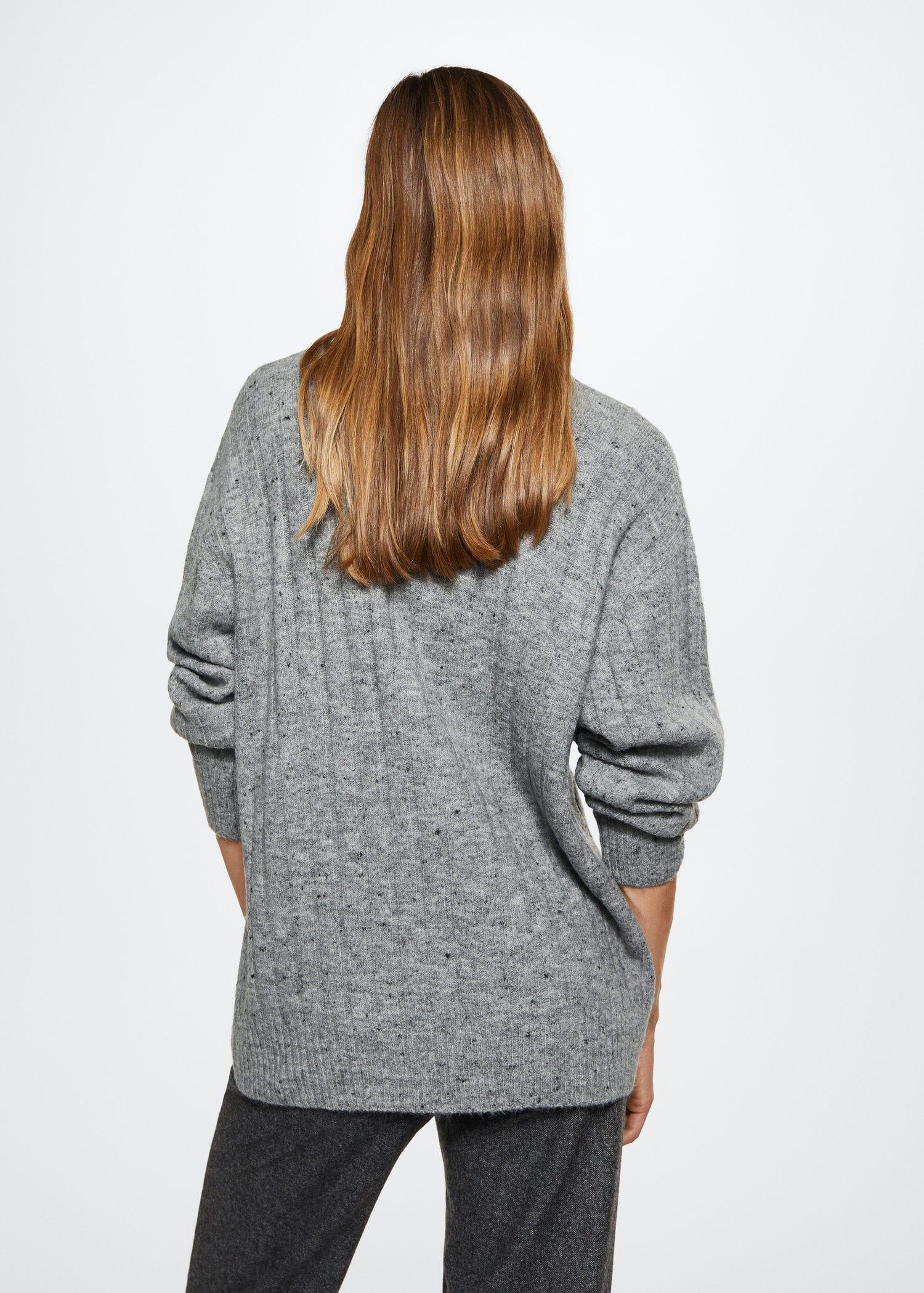 Grey Fleece Turtleneck Sweater, , large image number 1