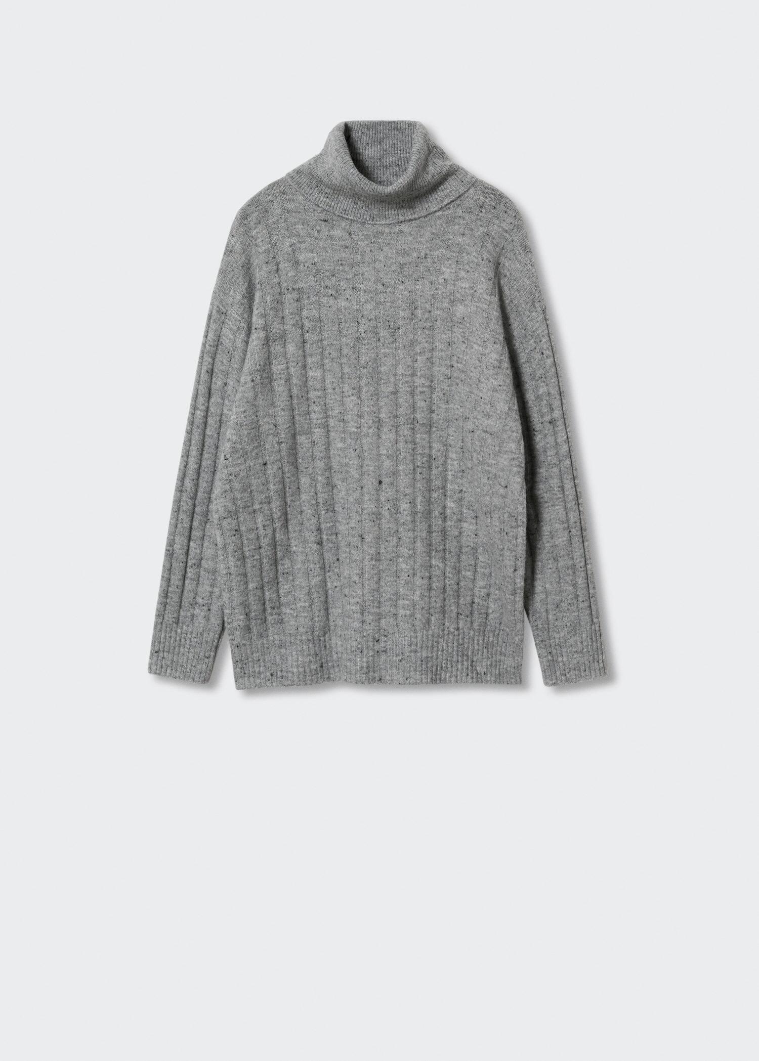 Grey Fleece Turtleneck Sweater, , large image number 5