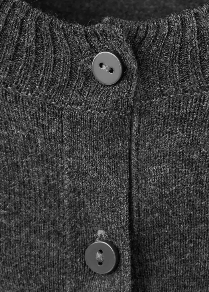 Grey Sequin-Detail Knitted Cardigan, Charcoal, large image number 5