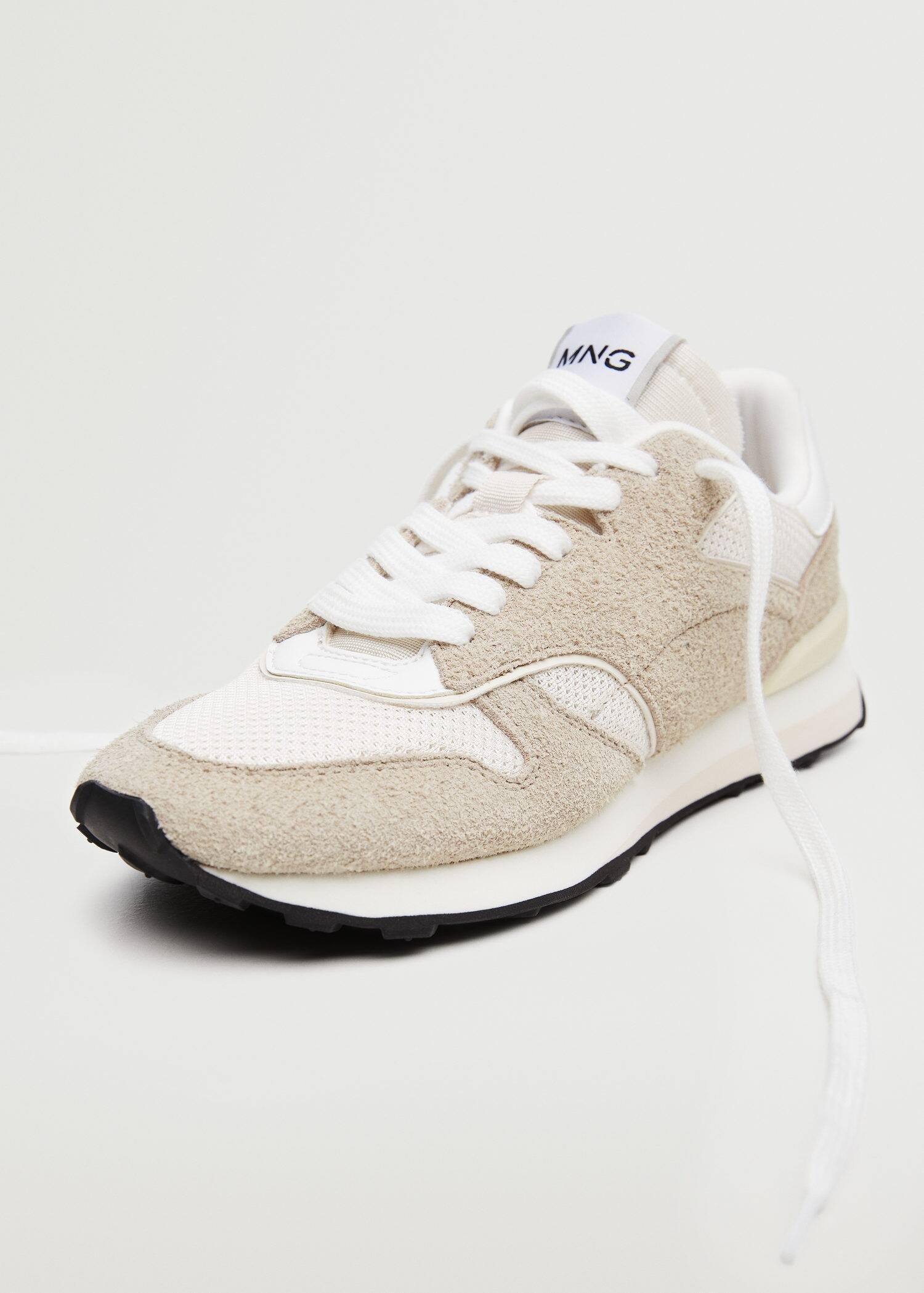 Beige Combined Suede Trainers, , large image number 3
