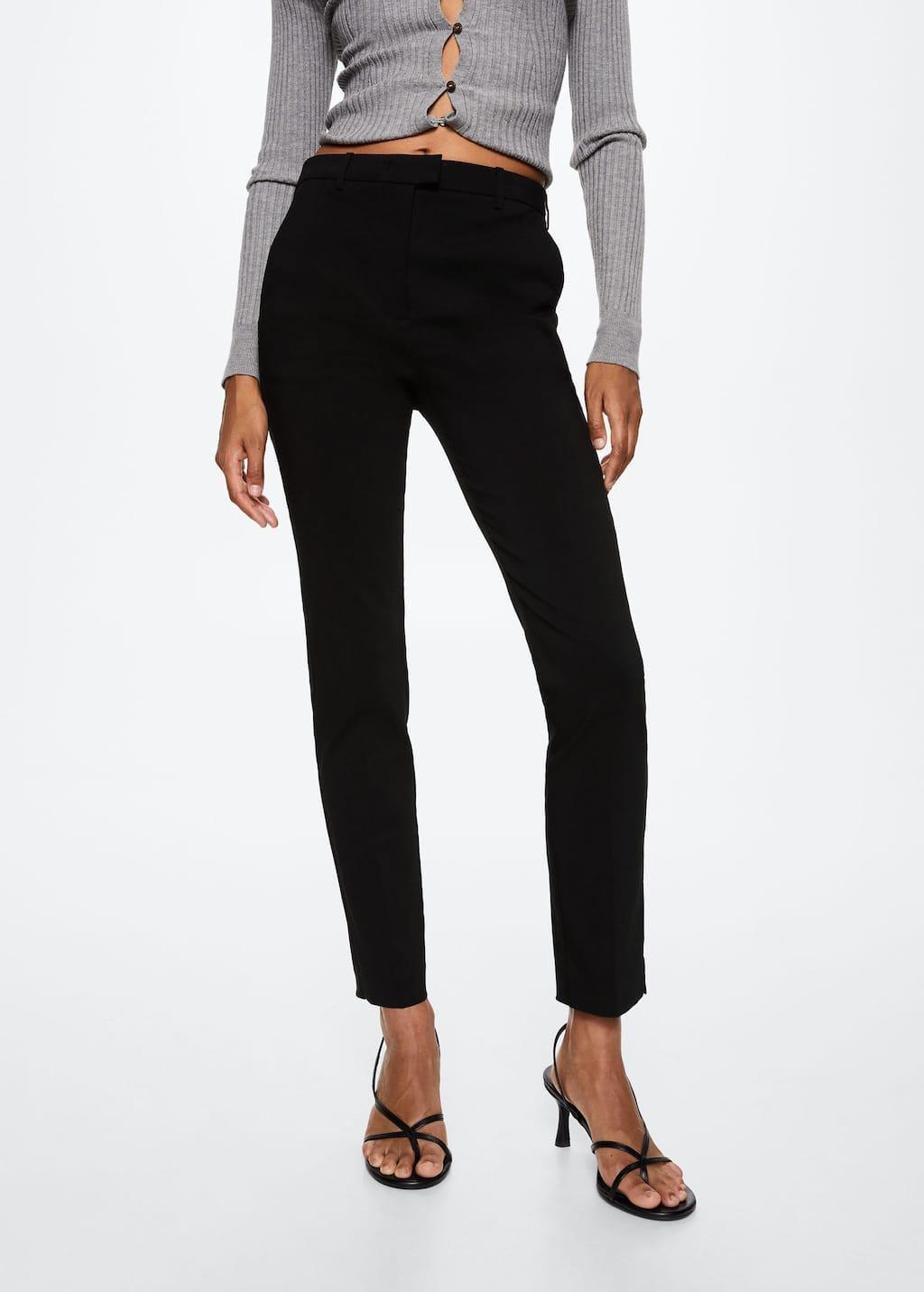 Black Crop Skinny Trousers, , large image number 0