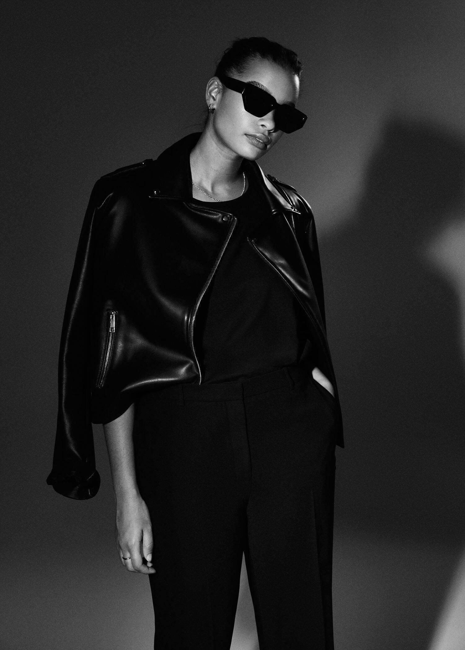 Faux-leather biker jacket, , large image number 8