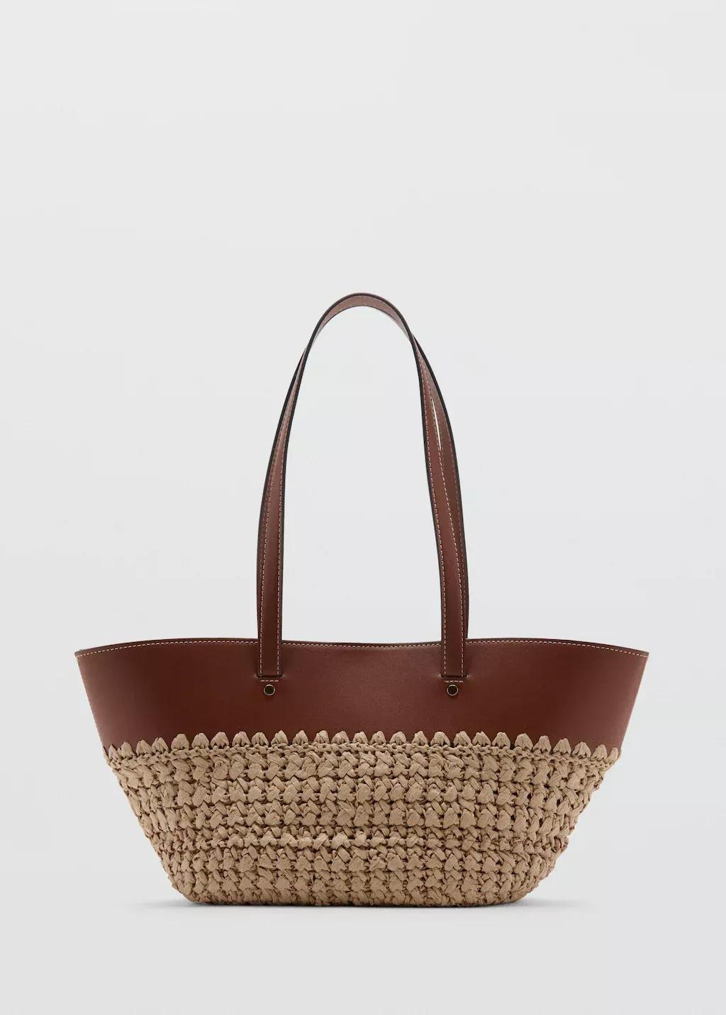 Brown Natural Fibre Tote Bag, Medium Brown, large image number 3