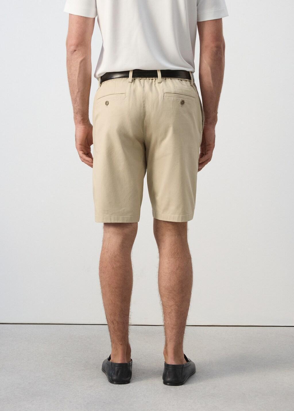 Beige Slim-Fit Chino Cotton Bermuda Shorts, Light Beige, large image number 2
