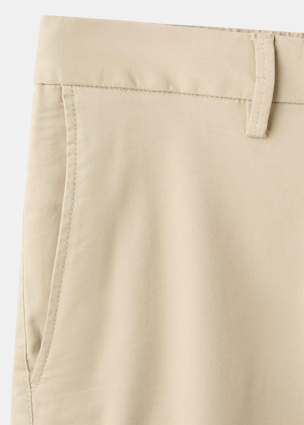 Beige Slim-Fit Chino Cotton Bermuda Shorts, Light Beige, large image number 5